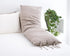 Long cushions with removable covers made of robust cotton house canvas